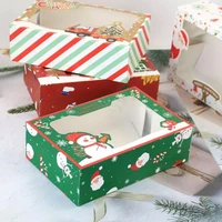 48 12pcs pack christmas cookie boxes bakery gift boxes european new style kraft paper box kraft paper big christmas candy box