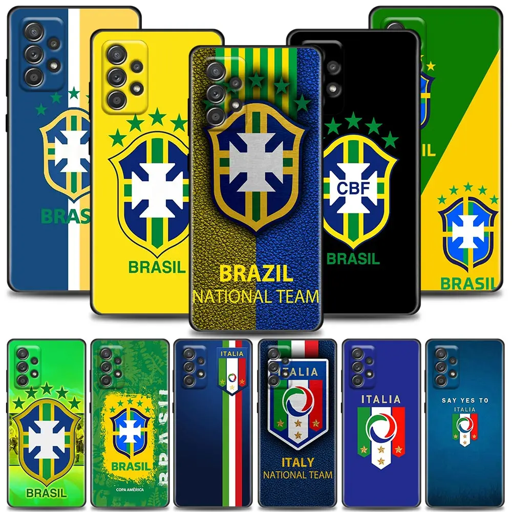 

Funda Case for Samsung A73 A53 A33 A23 A52 A72 A22 A32 A12 A42 A71 A51 A91 A41 A31 A21S 4G 5G Coque Flag Of Brazil Football Team