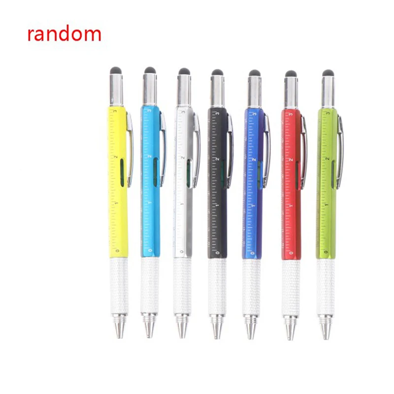 

Hot Sale 6 in 1 Multi Purpose Pen with Capacitive Touch Screen Ruler Multi Head Screwdriver Work Functional Sign Tool Pen