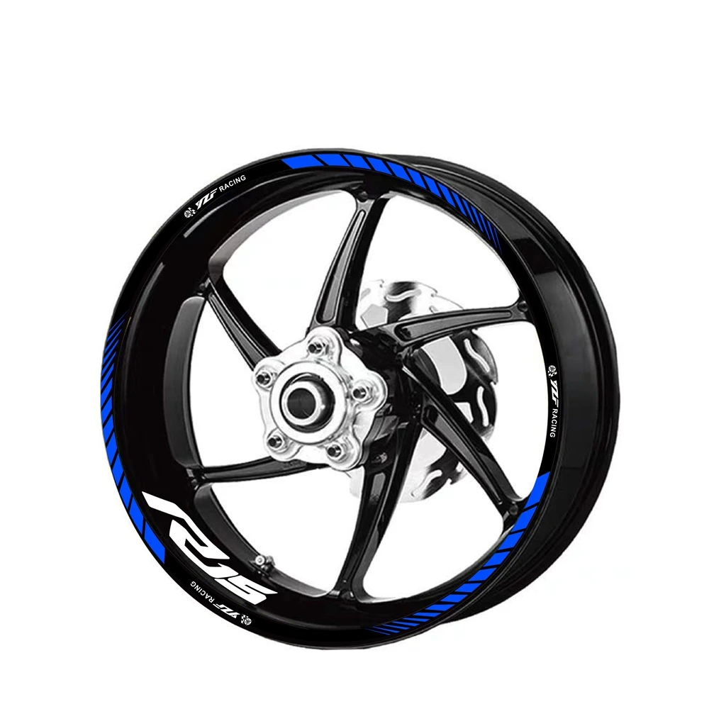 Фото Новинка для YAMAHA YZF R15 логотип мотоцикла 17 дюймов внутренняя и внешняя наклейка на ступицу колеса декоративный обод водостойкая Высокая Светоотражающая наклейка №1