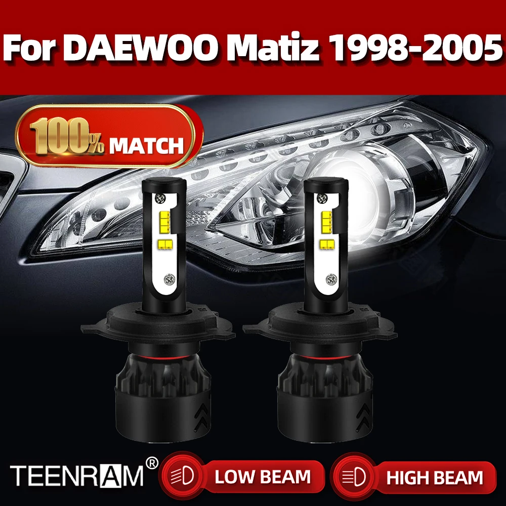 

H4 Led Headlight 20000LM 120W Turbo Lamps Canbus Car Lights 6000K White For DAEWOO Matiz 1998 1999 2000 2001 2002 2003 2004 2005
