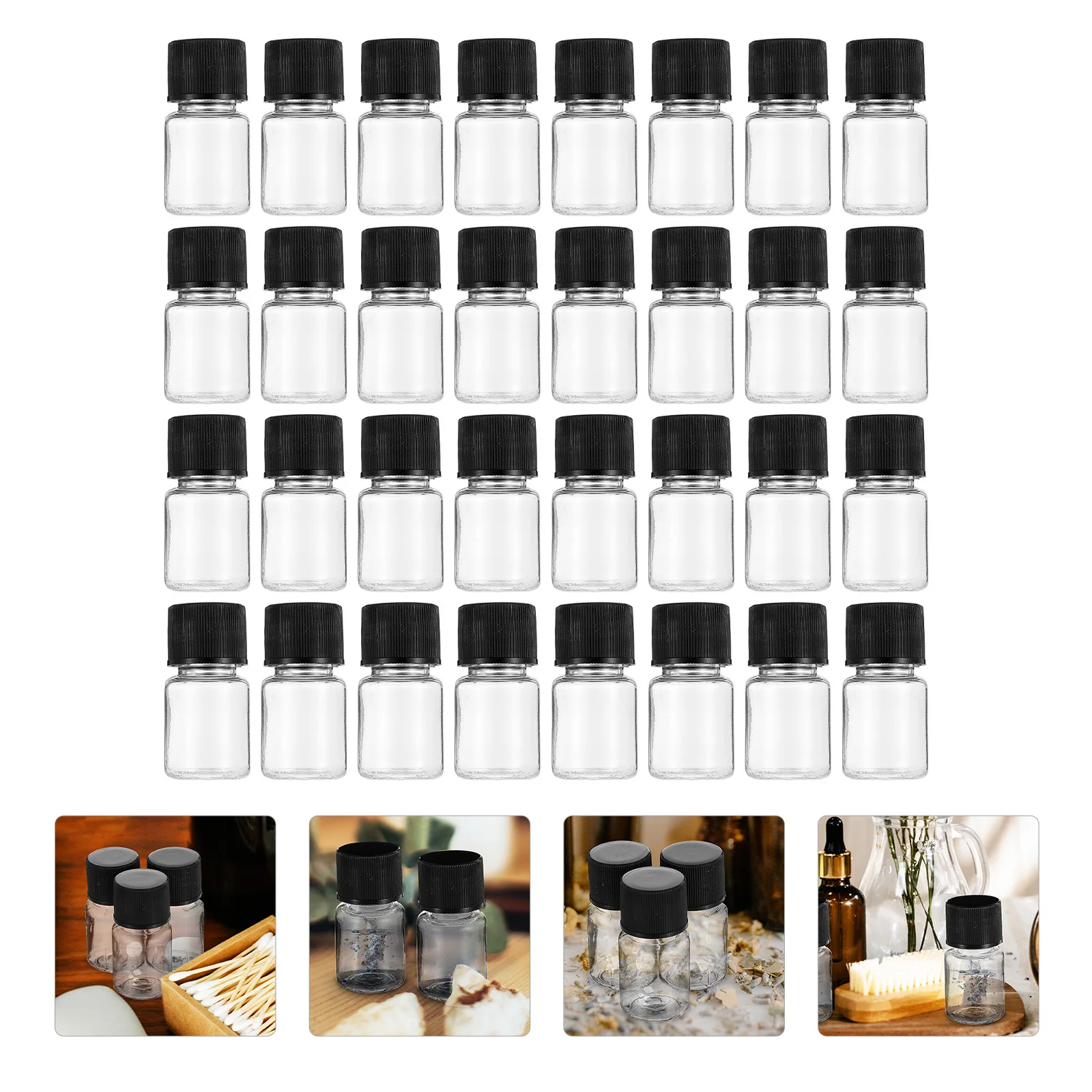 

Bottle Sample Essential Oil Bottles Vial Mini Container Glass Liquid Travel Perfume Empty Small Cosmetic Lotion Refillable Clear