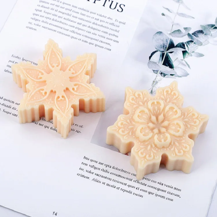 

DIY Handmade Soap Snowflake Silicone Mold Easy To Release Silicone Mousse Mold 3D Scented Candles Making Supply Epoxy Resin Mold