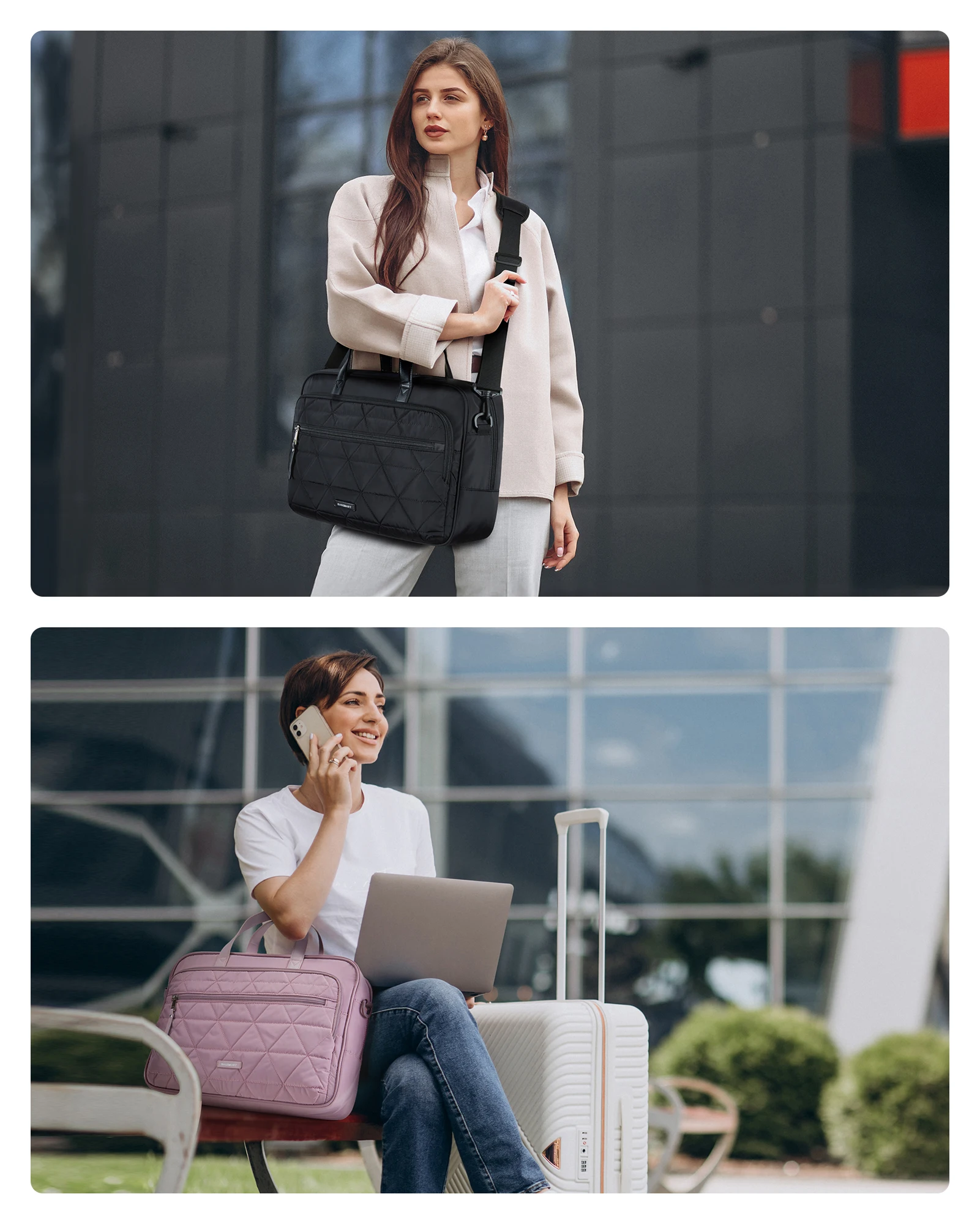 Сумка-мессенджер BAGSMART для ноутбука 15 6 дюйма большой портфель на плечо компьютера