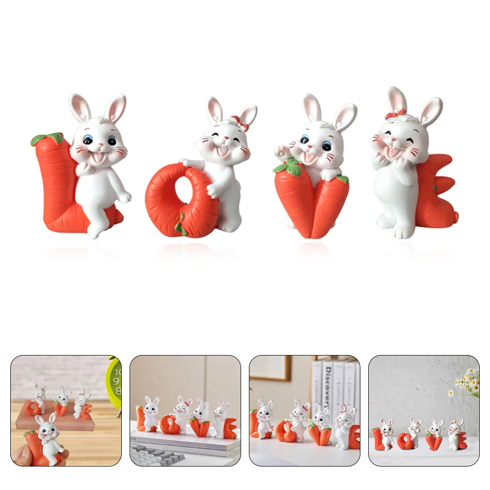 

Миниатюрные фигурки кролика-кролика, украшения, миниатюрные статуи из смолы, садовые фотостатуэтки, пасхальные миниатюры
