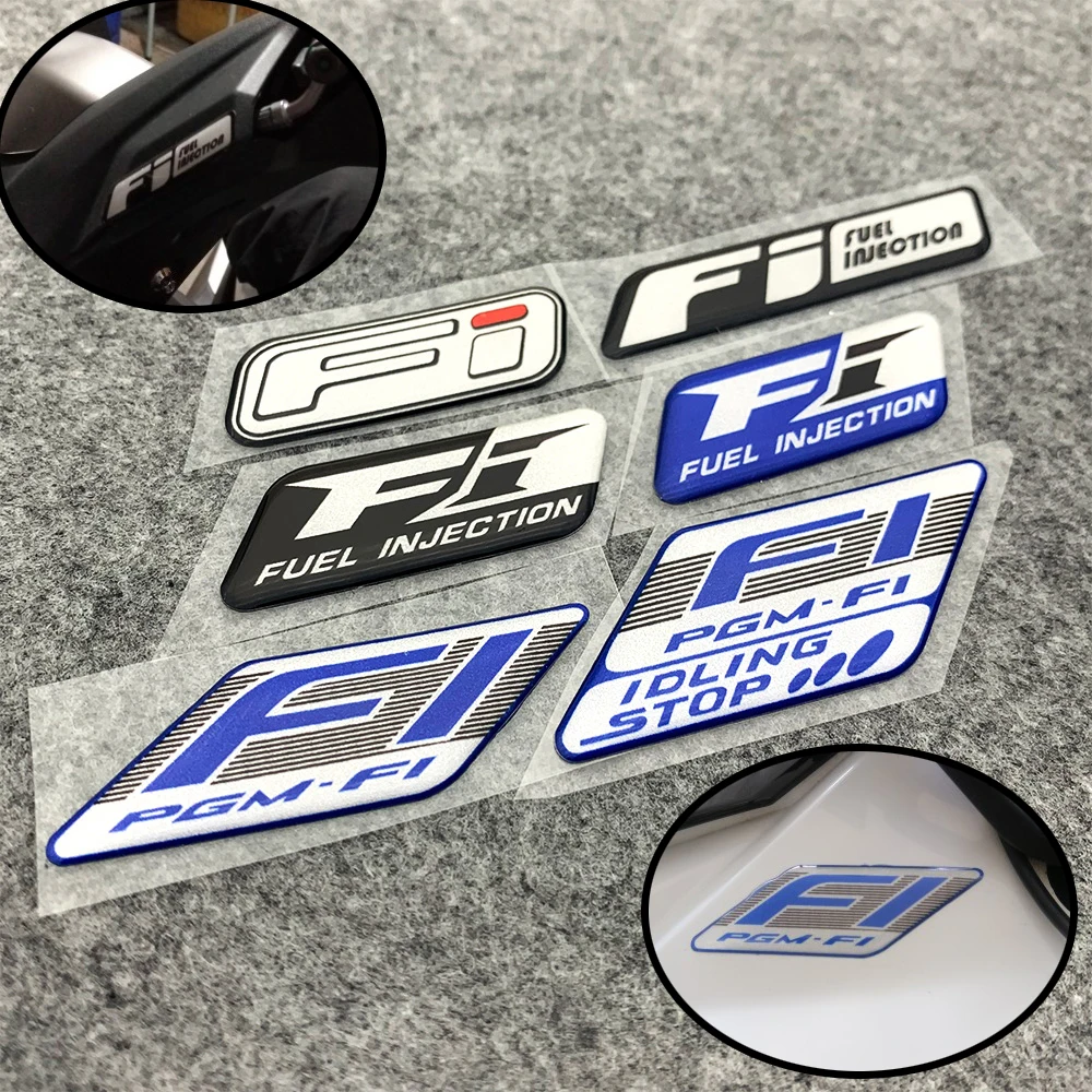 

3D Motorcycle Scooter FI EFI Fuel Injection System Logo Reflective Stickers and Decals