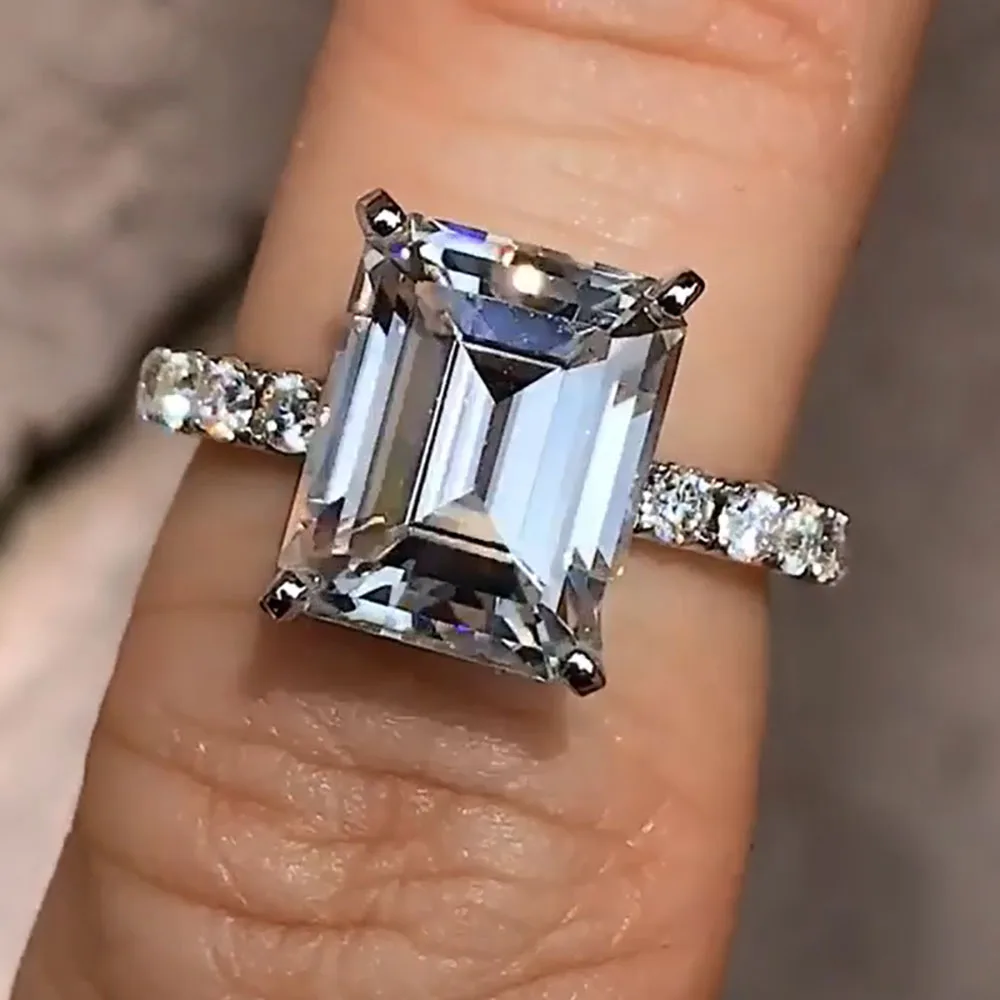 Изготовленное на заказ твердое белое золото 14 карат женское обручальное кольцо