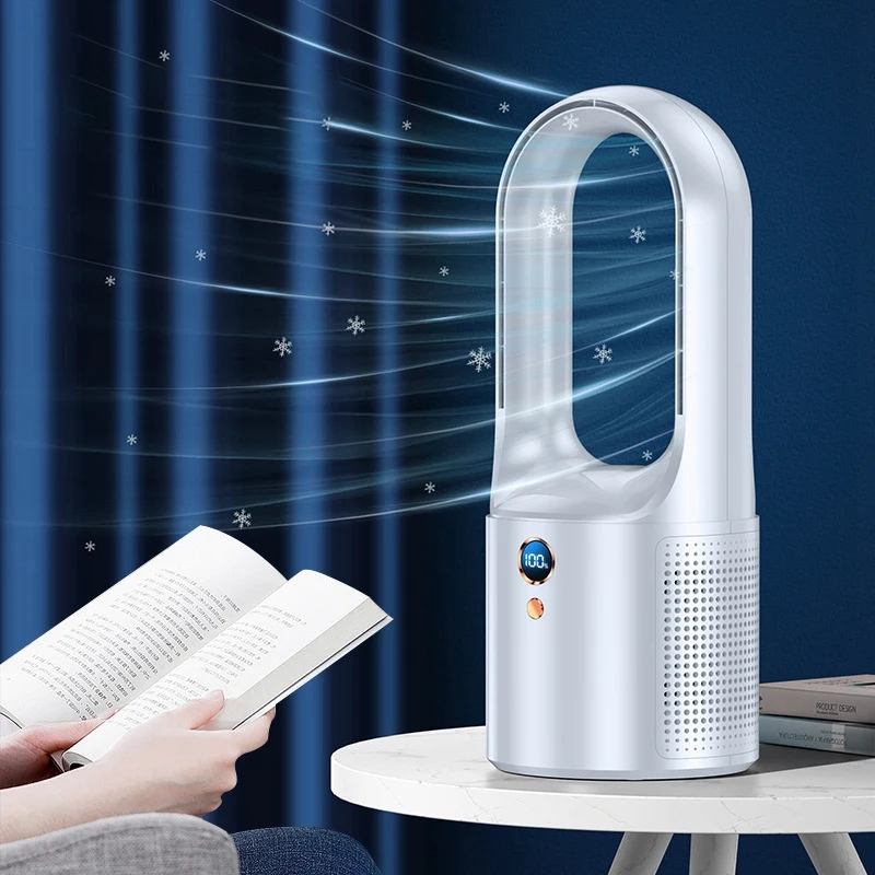 

Домашний стол Turbo безлопастный электрический вентилятор, USB Перезаряжаемый бесшумный портативный мини-вентилятор воздушного охлаждения, 6-Скоростной, 2000 мАч