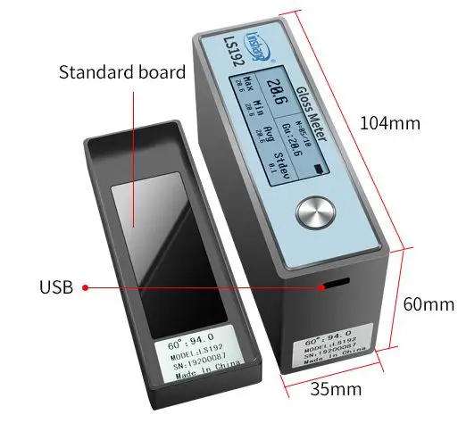 Глянцевый тестер LS192 измеритель блеска краски для пластиковых металлических