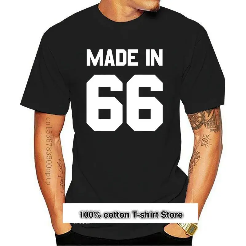

Ropa para hombre hecha en '66, camiseta para hombre, 13 colores, 50 cumpleaños, regalo, manga corta de algodón 1966 para hombre