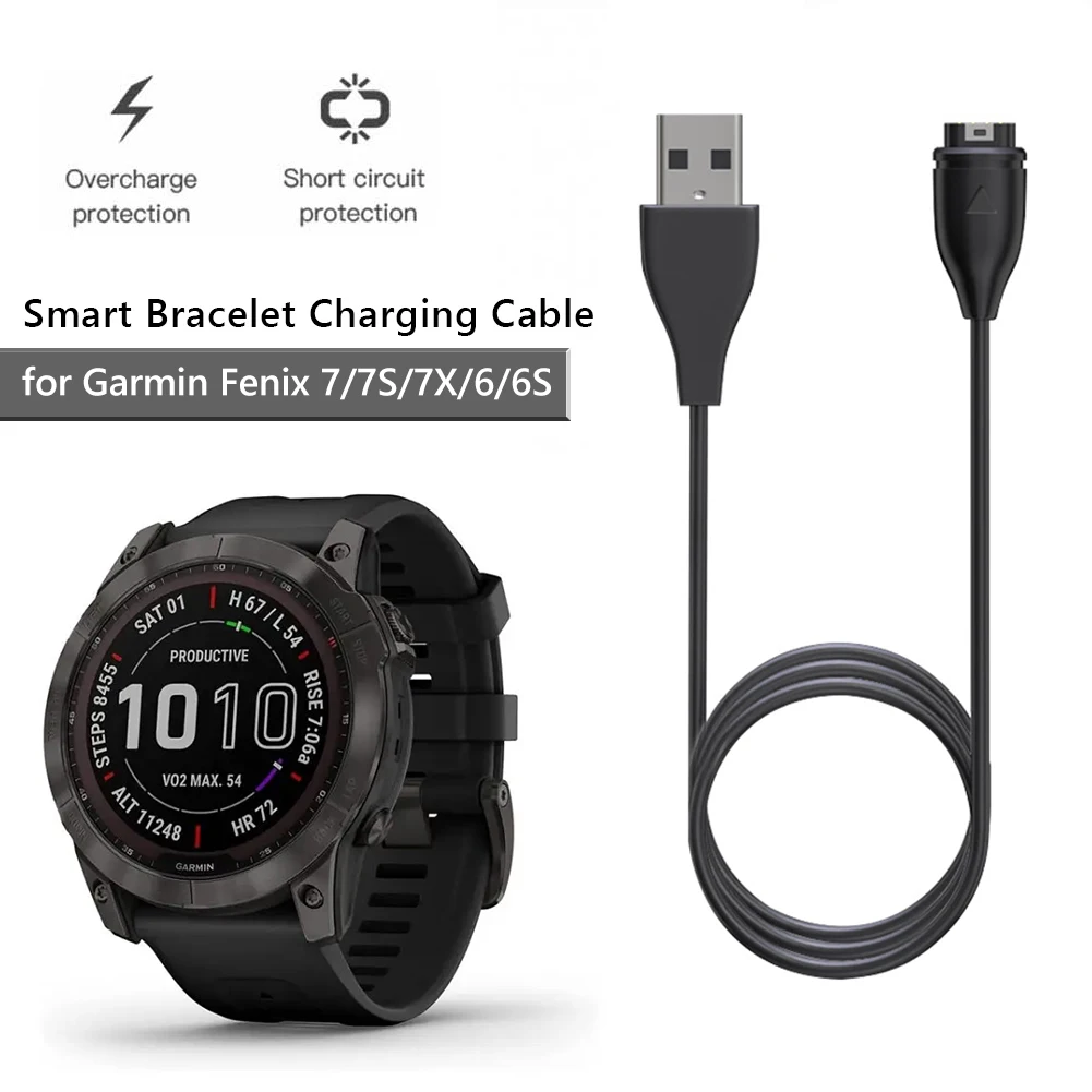 

1m/17cm Magnetic Charging Cable for Garmin Fenix 7 7S 7X 6 5 5X Venu 2 Forerunner 945 Micro USB Type-C Smart Watch Charger