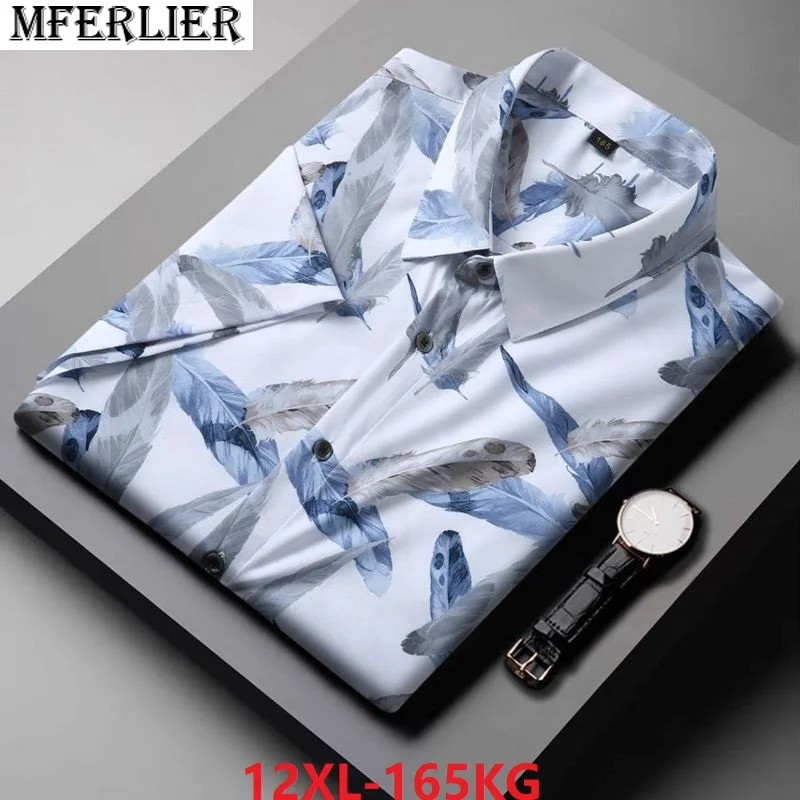 

Мужская летняя рубашка с коротким рукавом, размеры 10XL, 11XL, 12XL