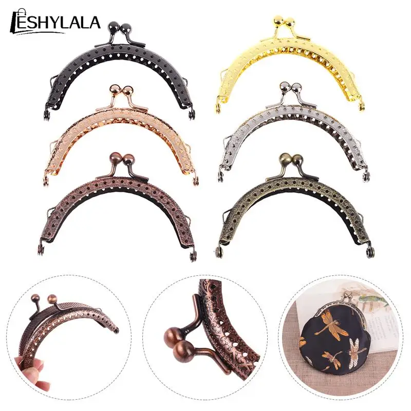 

Metal Coin Purse Frame Handle Making Kiss Clasp Lock For DIY Women Wallets Metal Purse Frame Kiss Clasp Handle Bag Accessories