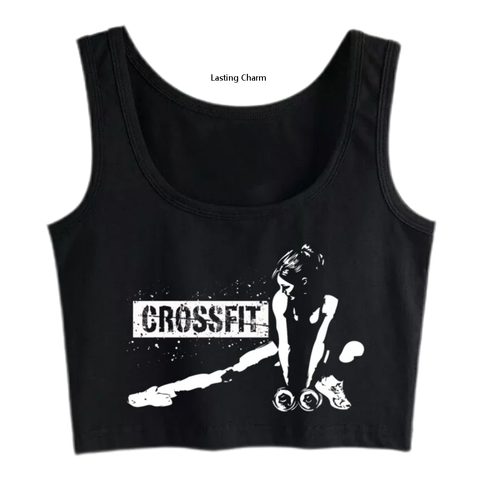

Lasting charm Gymnastics At The Crossfit Design Inscriptions Women's Sleeveless Crop Top