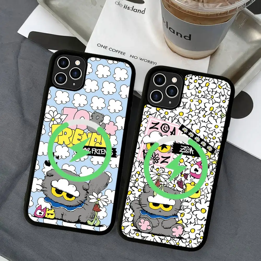 Милый чехол для телефона Z-ZO Friends для iPhone 17 Air 16 15 14 13 12 11 Pro Max Plus, чехол для беспроводной зарядки Magsafe (art.: 3920dc267e006) - 3920dc267e006