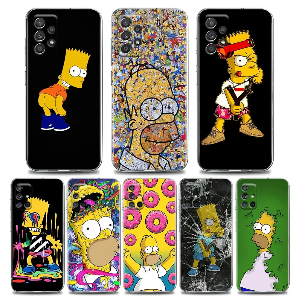 Funny Homer Simpson Family Phone Case for Samsung A01 A11 A12 A13 A22 A23 A31 A32 A41 A51 A52 A53 A71 A72 A73 4G 5G TPU Case