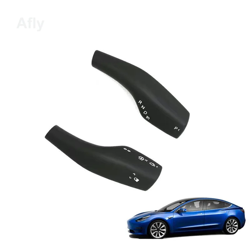 

Matt Black Steering Wheel Whift Protection Cover For Tesla Model 3 Y ABS Carbon Fiber Column Shift Knob Cover Decor For Tesla