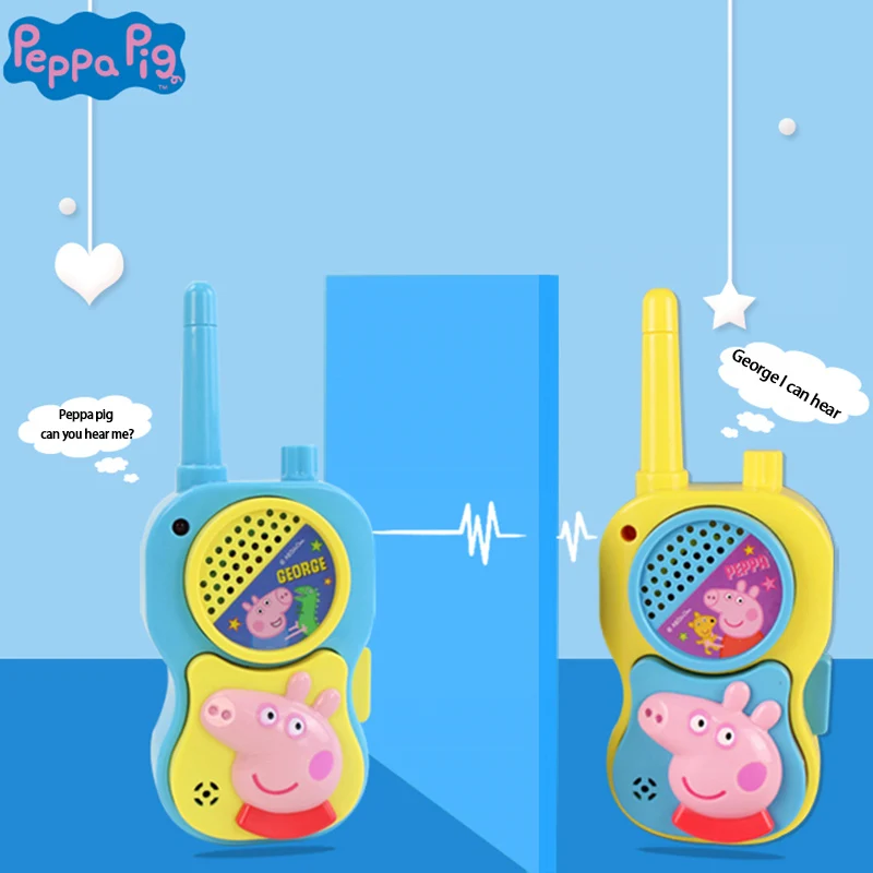 

2Pcs Peppa Pig Children Walkie Talkie Remote Wireless Parent-child Interactive Toy Fun Cartoon Animal Electronic Sound Toy Gift