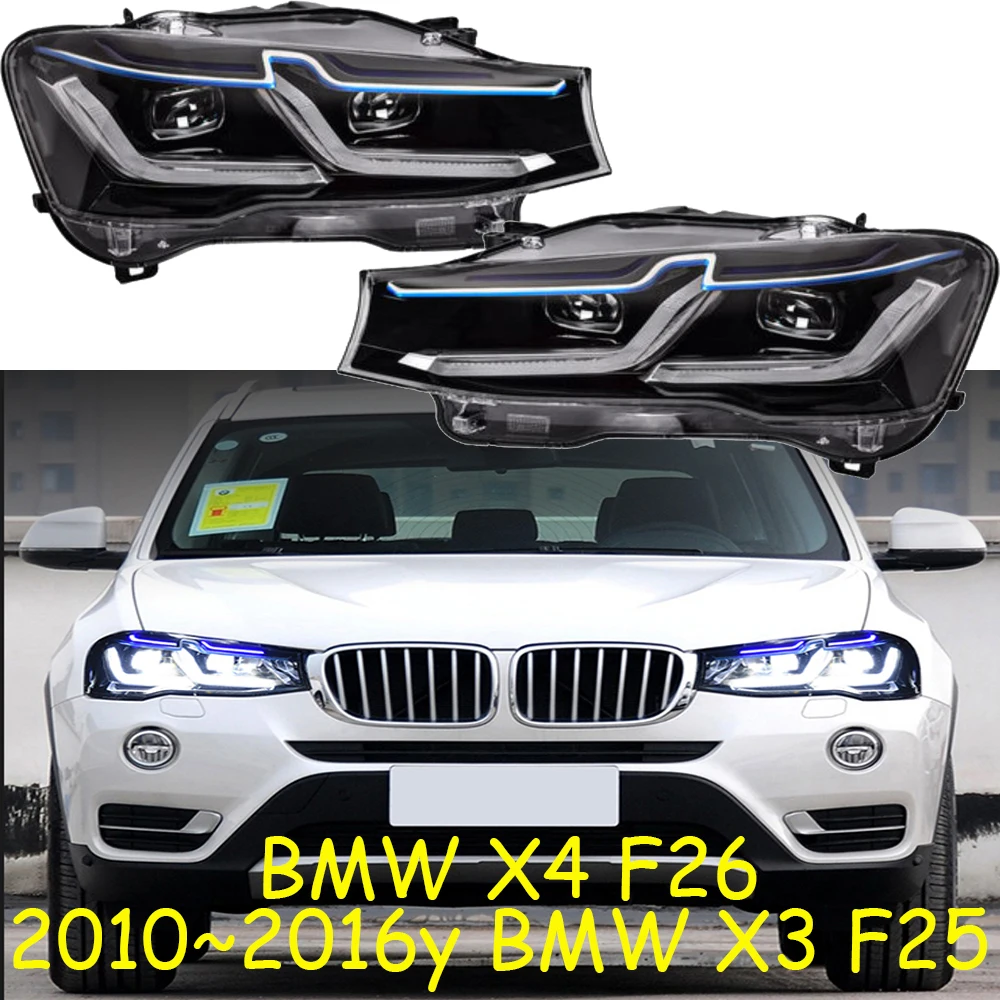 

Автомобильный бампер, налобный фонарь для BMW X3, фасветильник F25 F26 2010 ~ 2016y, все в светодиодный ном, Светодиодные ДХО для BMW X4, дневсветильник ходовые огни, налобный фонарь