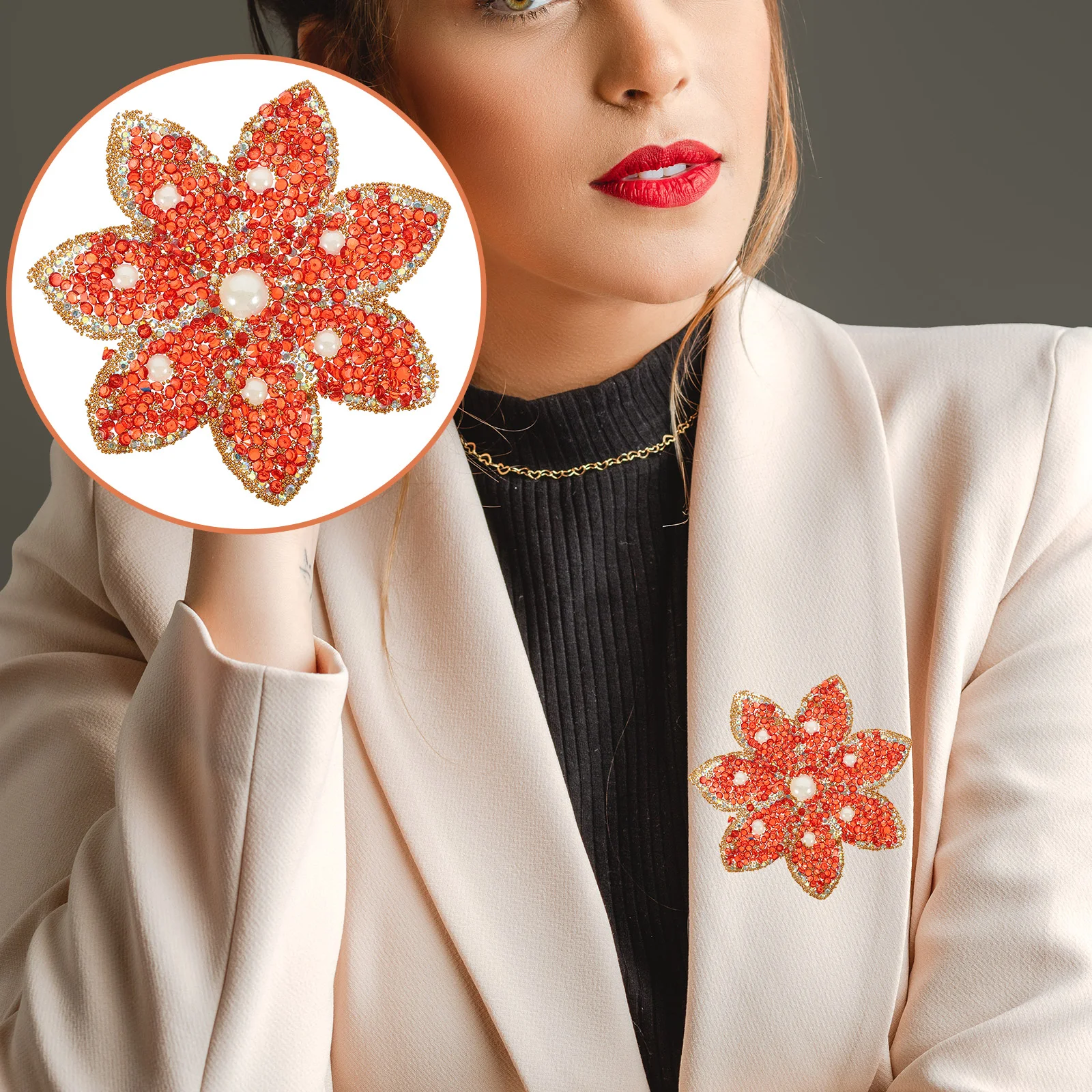 

Hot Sheet Rhinestone Patch Patches Decor The Flowers Clothes Applique DIY Iron Resin Ornaments