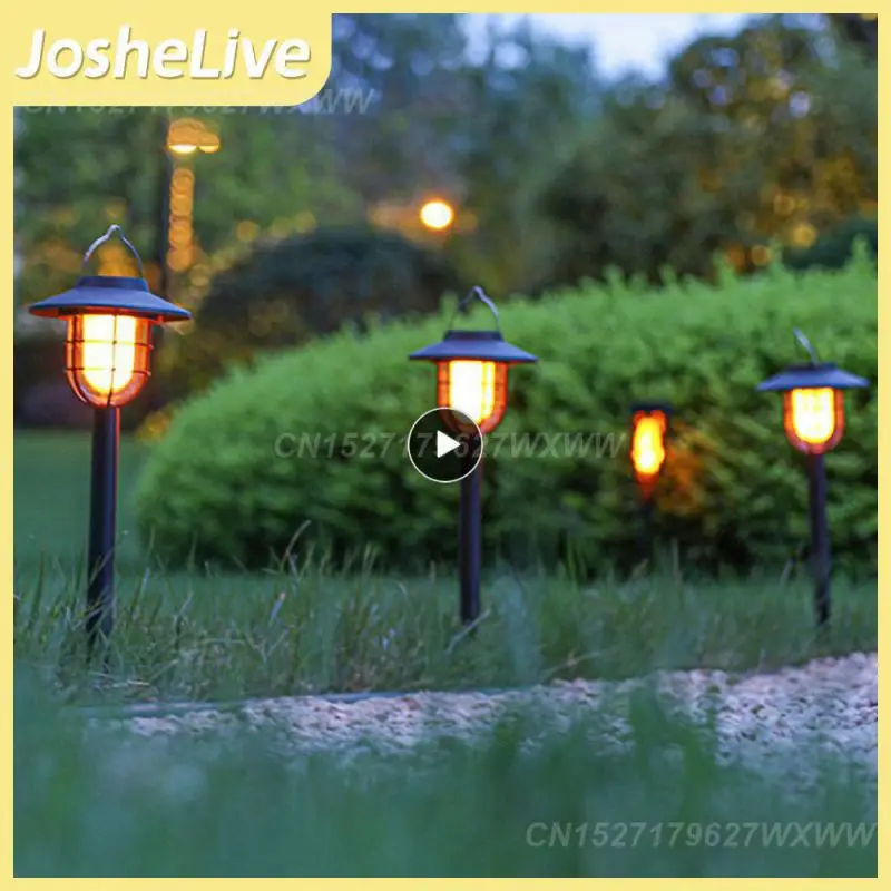 

Yellow Light Lawn Lamp Patio Decorate Solar Light Outdoor Lighting Waterproof Light Ip65 Simulated Flame Wall Lamp 12 Leds Lawn