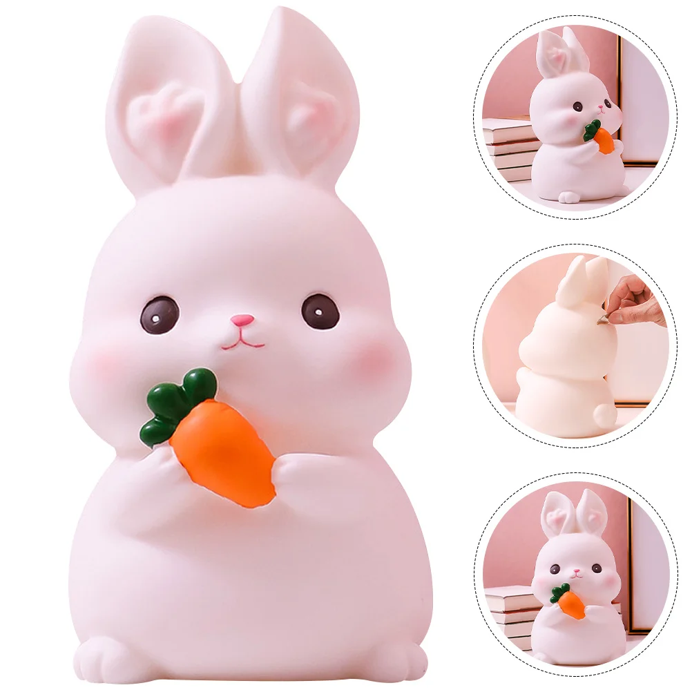 

Bank Piggy Rabbit Coin Money Saving Bunny Jar Box Toy Kids Animal Zodiac Statue Chinese Year Banks Vinyl Shape New Jars Cute