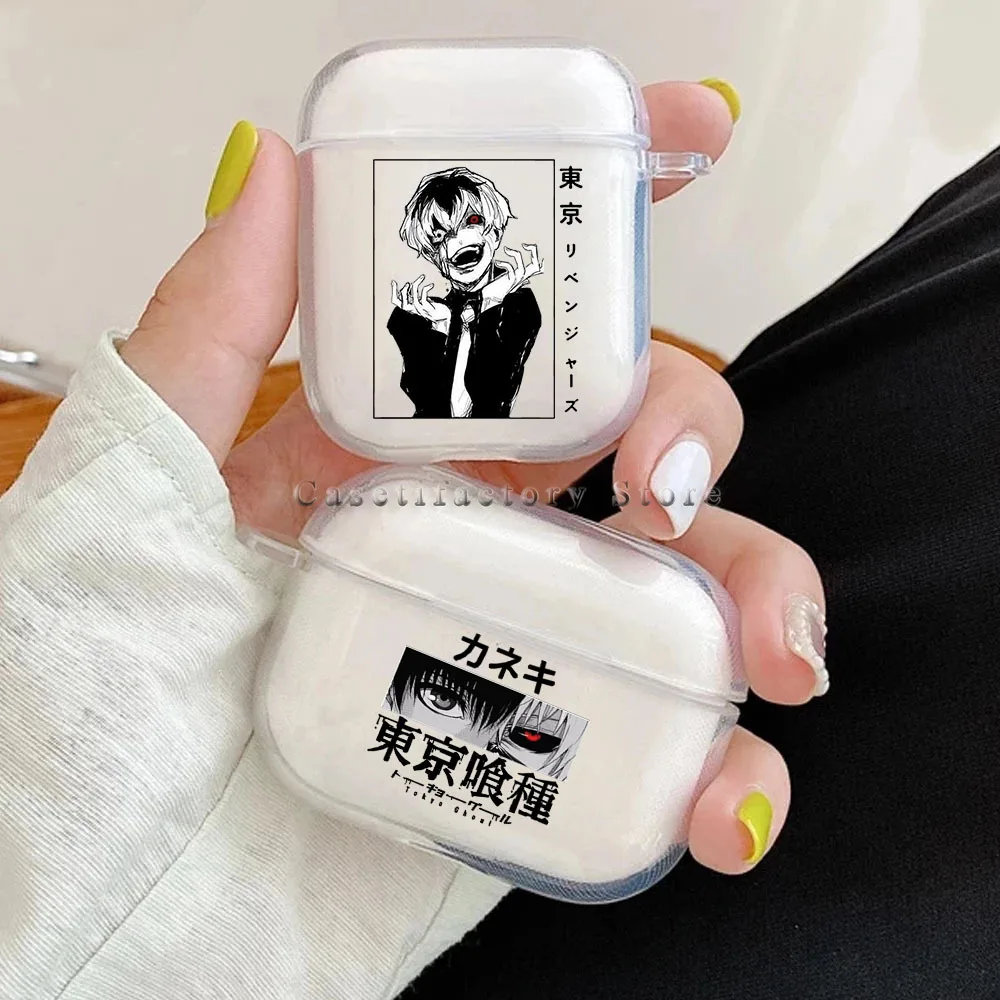 

Чехол в стиле японского аниме «Токийский Гуль» для AirPods Pro 1 2, прозрачный защитный чехол для Airpod 3 Gen, стандартная зарядная коробка