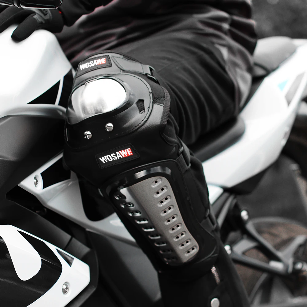 WOSAWE мотоциклетные наколенники для взрослых из нержавеющей стали мотогоночное