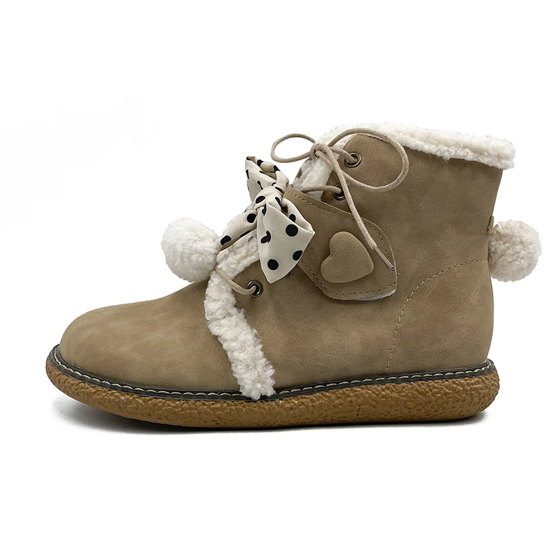 

Flat Snow Boots Women 2022 Winter New Lace Up Short Boots Woman Casual Round Toe Fashion Keep Warm Shoes Women's Ankle Booties