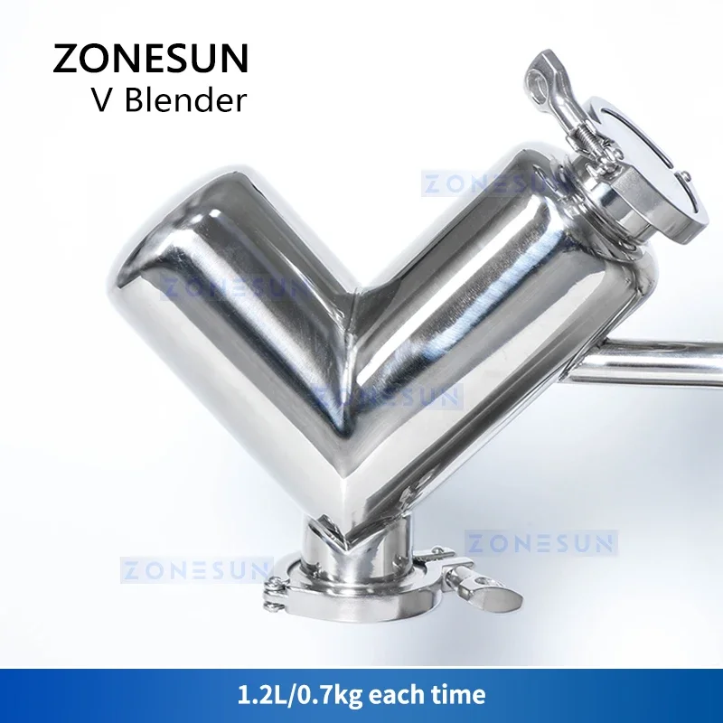 Фото ZONESUN ZS-V2 Машина для смешивания порошков из нержавеющей стали, миксер для сухих порошков, блендер для таблеток, конфет, таблеток, машина для смешивания витаминов и дома №1