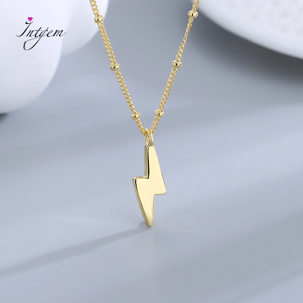 S925 Silver Gold Color Necklace Lightning Fashion Pendant Chain For Women Party Anniversary Daily Fine Jewelry Gifts Wholesale