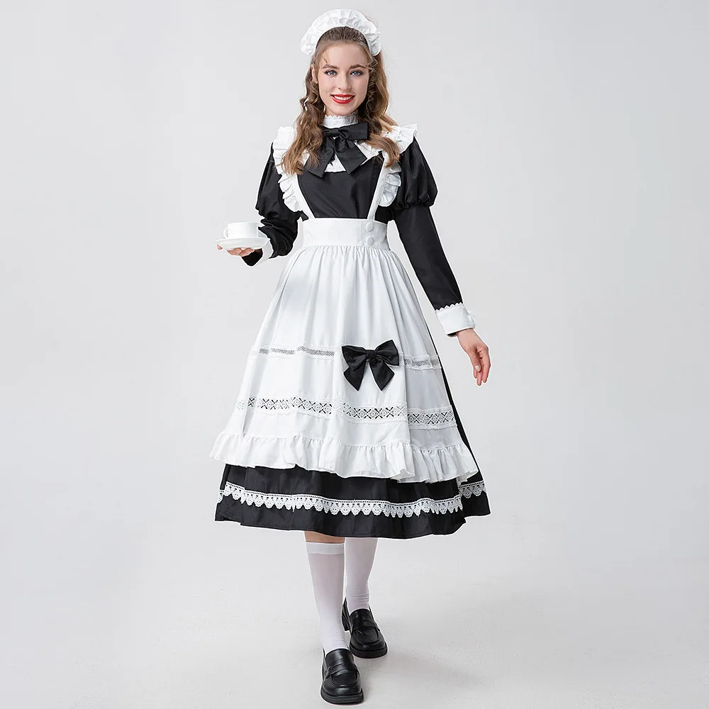 

M-XXL Halloween Cosplay Cute Maid Cafe Adult Anime Waitress Dress