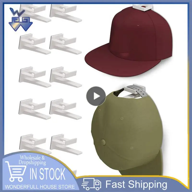 

Plastic Storage Rack Cap Holder Universal Hat Hook Rack Punch Free Self Adhesive Seamless Hat Hook Organizer Household Simple