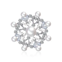 tulx korean style alloy pearl rhinestone brooch ladies elegant clothing shawl scarf buckle pin jewelry bouquet brooch pins