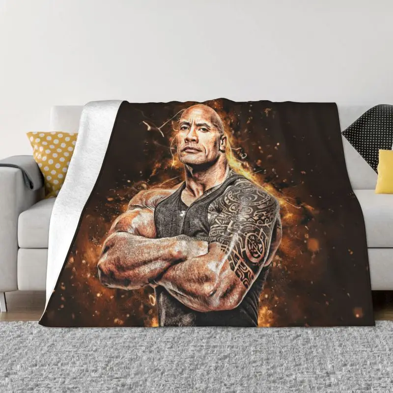 

The Rock Roll Dwayne Johnson Bull Blankets Warm Flannel Throw Blanket for Sofa Bedroom Bedding