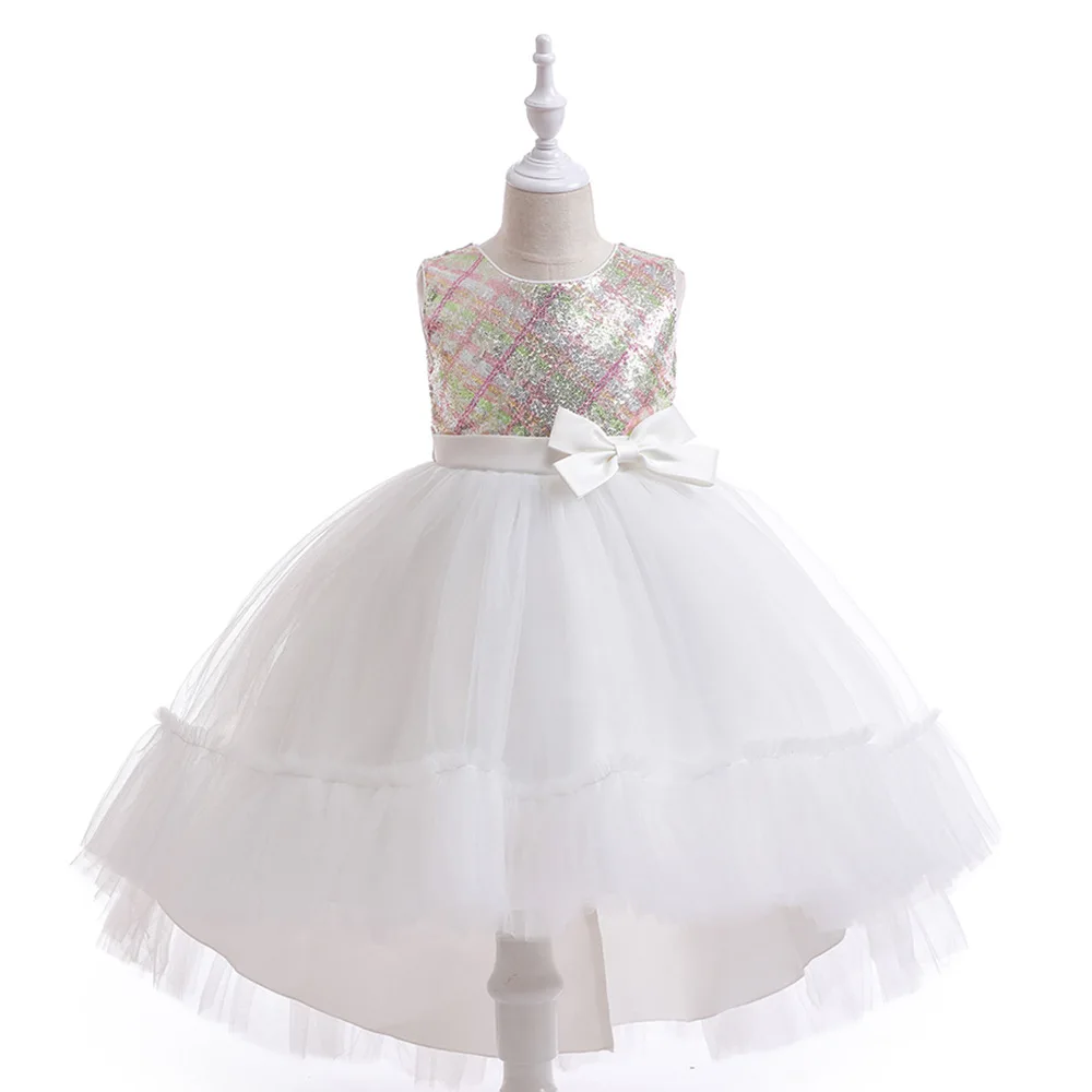 

Girls Luxury Dress 2023 New Sleeveless Wedding Tailling Princess Dresses For Girls Evening Dresses Party Dress Costume 0-8 Years