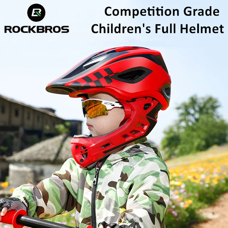 ROCKBROS 2 In 1 Full Covered Child Helmets Bike Bicycle Cycling Animals Children Helmets EPS Sport Safety Hats For Parallel Car