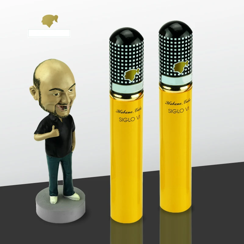 

Cigar Tube Humidor Aluminum Waterproof Cigar Tube Holder Portable Cedar Wood Lined Travel Moisturizing Cigar Accessories