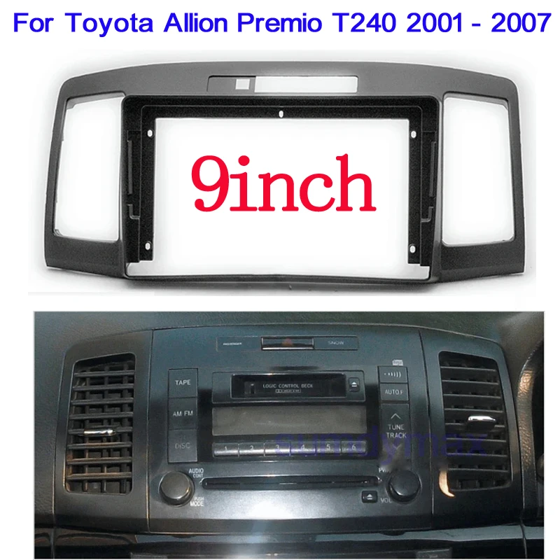 Рамка для автомагнитолы 2 din 9 дюймов Toyota думатора Premio T240 2001-2007 двойная рамка