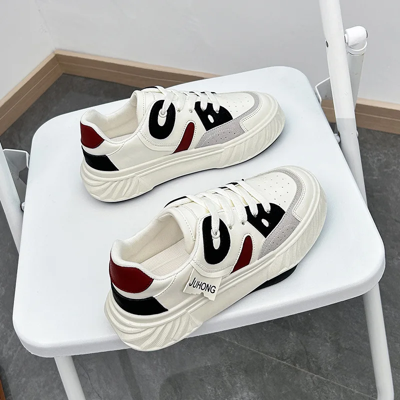 

Vulcanized Shoes Sneaker for Womens Designer Platform Cricket Shoes Girls Trendy Casual Shoes Small White Shoes Lace up Lady