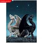 Алмазная живопись 5D, Алмазная мозаика с драконом, полноразмерная вышивка, алмазная вышивка сделай сам, домашний декор, стразы, живопись