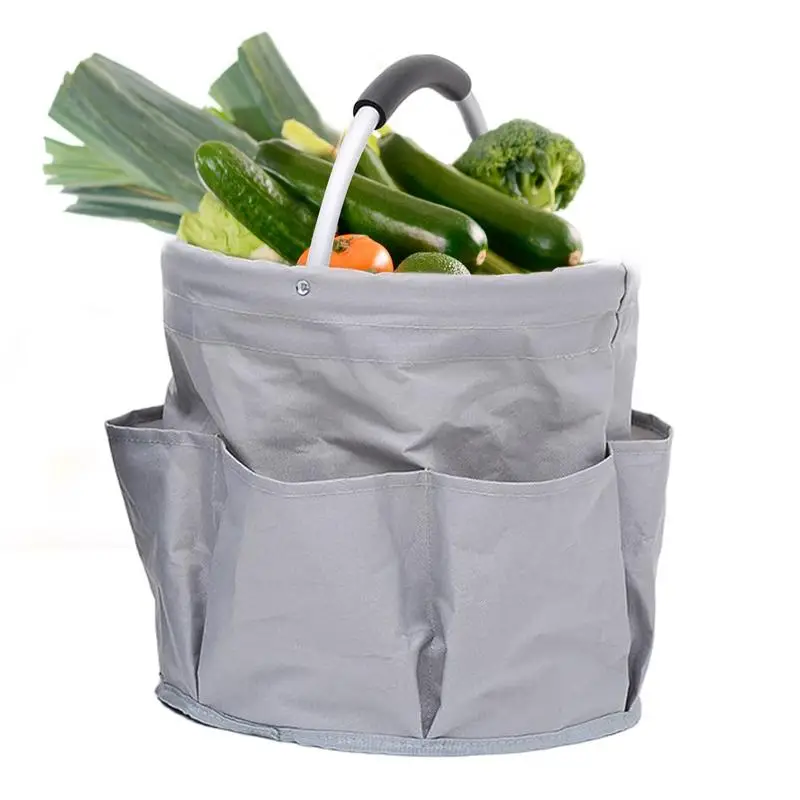 

Корзина из ткани Оксфорд, водонепроницаемые садовые сумки для инструментов, круглая корзина для хранения полотенец, банных шаров, мундштуков, боди-мойка