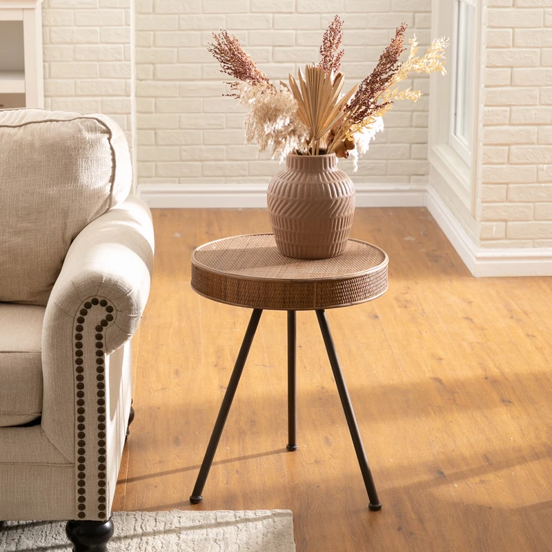 Modern Living Room Sofa Tables Coffee Rattan Wooden Italian Design Home Furniture Sofá Y Mesa LLST