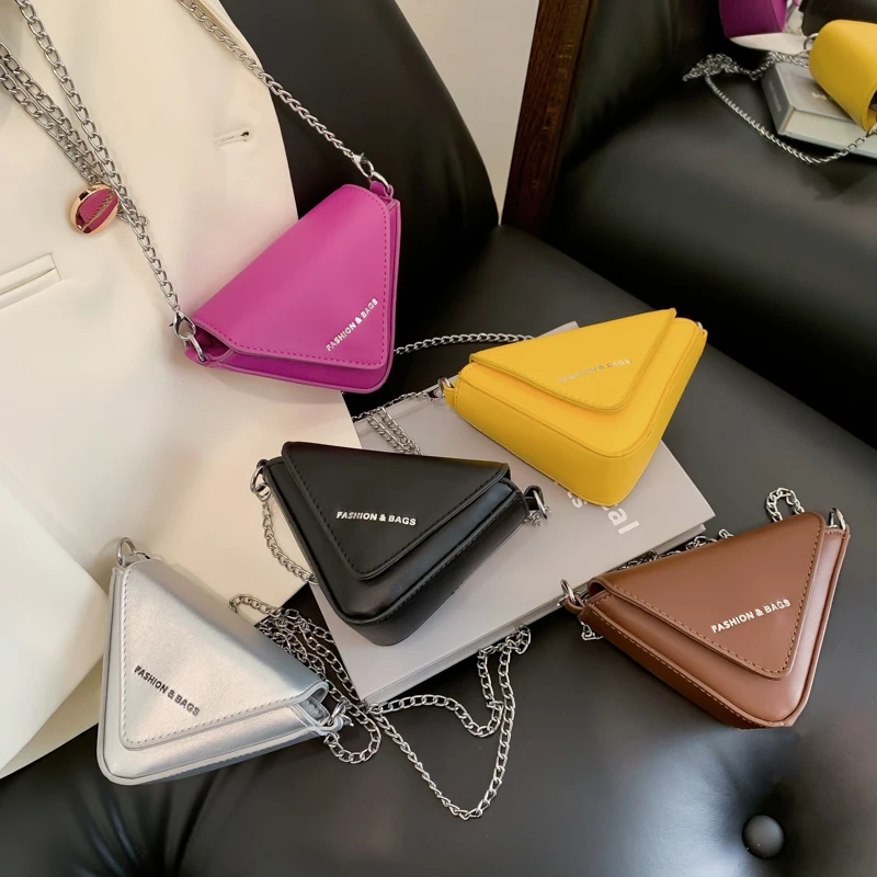 

2023 Spring New Triangle Bag Solid Colour Women's Mini Crossbody Messenger Purse Evening Bag Female Lipstick Bag Bolsa Feminina