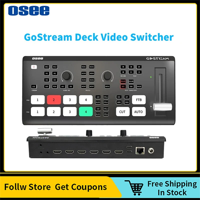 OSEE GoStream Deck Video Switcher 4-канальный HDMI-совместимый для потокового видеомонитора в