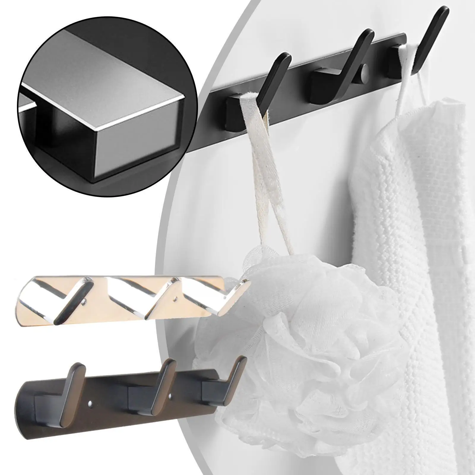 

Steel Wall Hooks Clasp Railing Hanging Storage Hook For Home Kitchen Bathroom Organizer Holder Tools Towel Holder H7s4