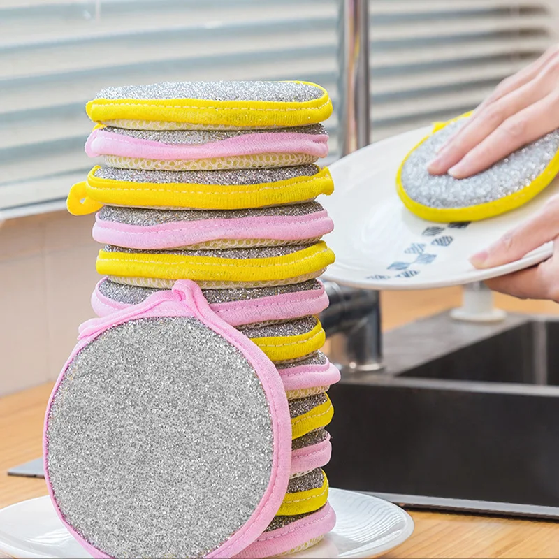 

5/10Pcs Double Side Dishwashing Sponge Pan Pot Dish Wash Sponges Household Cleaning Tools Kitchen Tableware Dish Washing Brush