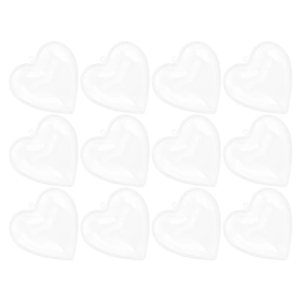 

12Pcs Plastic Fillable Pendant Heart-Ball Decor Empty Balls Pendants Transparent Heart Pendant