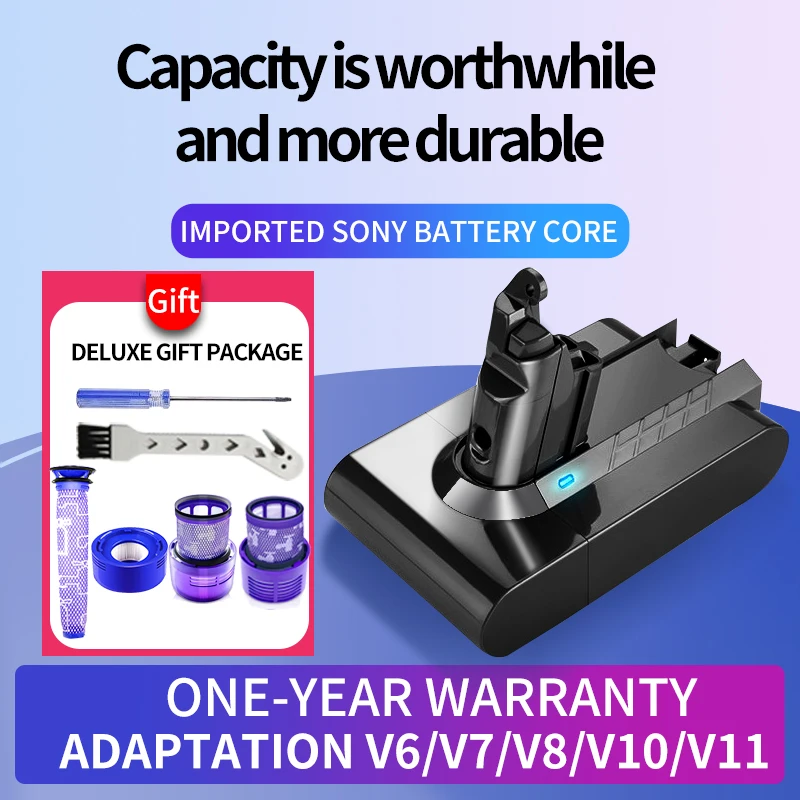 

Suitable for accessories of Dyson vacuum Cleaner V6 V7 V8 V10 Series SV12 DC62 SV11 sv10 Handheld Vacuum Cleaner Spare battery