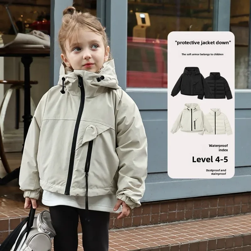 Tongcang для девочек корейская версия куртки в иностранном стиле пуховик зимняя